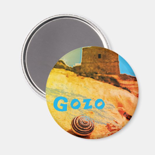 Shell en Tower, Gozo, Malta Magneet (Voorkant / Achterkant)