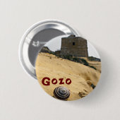 Shell en Tower, Gozo, Malta Ronde Button 5,7 Cm (Voorkant /achterkant)