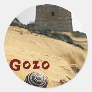 Shell en Tower, Gozo, Malta Ronde Sticker