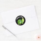 Shell-fie Funny Tortoise Selfie Pun Dark BG Ronde Sticker (Envelop)