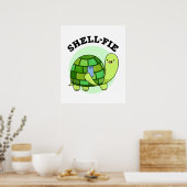 Shell-fie Funny Tortoise Selfie Pun Poster (Keuken)