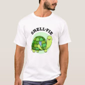 Shell-fie Funny Tortoise Selfie Pun T-shirt (Voorkant)