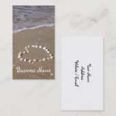 Shell-hart op zandig strand visitekaartje (Voorkant / Achterkant)