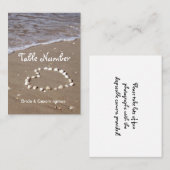 Shell hart op zandstrand receptie plaats kaarten plaatskaartje (Voorkant / Achterkant)