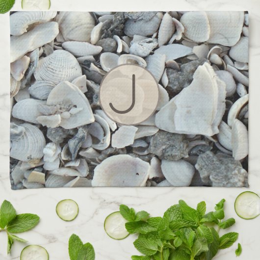 Shell Haven Initial Pattern Theedoek (Gevouwen)