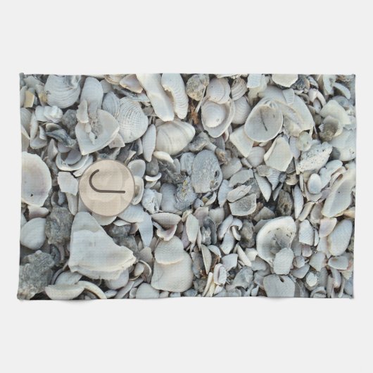 Shell Haven Initial Pattern Theedoek (Horizontaal)