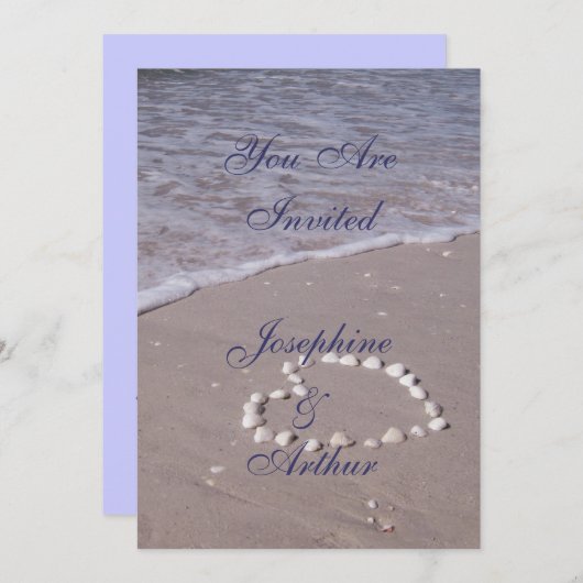 Shell Heart op de zandstrand Kaart (Voorkant / Achterkant)