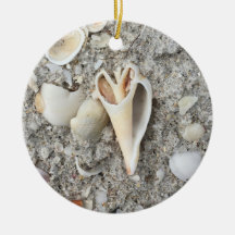 Shell Heart Spiral op Beach ornament gepersonalise