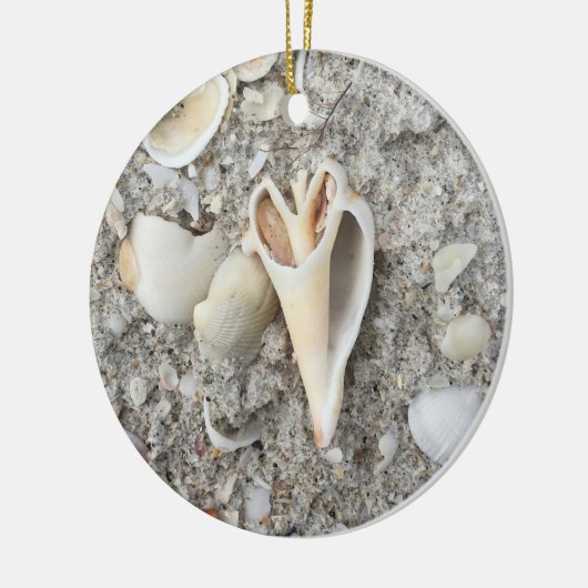 Shell Heart Spiral op Beach ornament gepersonalise (Links)