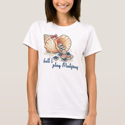 Shell I Play Mahjong Coastal T-shirt (Voorkant)