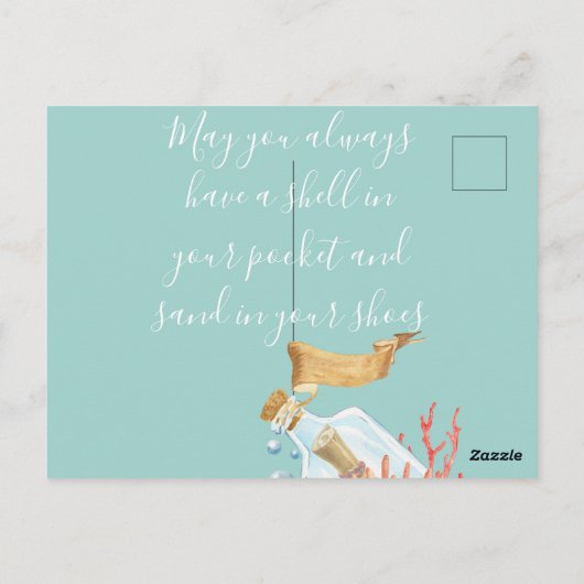 Shell in uw proefthema voor zakdoekjes briefkaart (Achterkant)