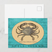 Shell Island Crab Briefkaart (Voorkant / Achterkant)