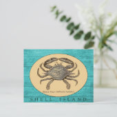 Shell Island Crab Briefkaart (Staand voorkant)