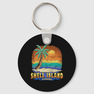 Shell Island Florida Vintage in nood souvenir Sleutelhanger