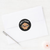 Shell Ja Funny Seashell Pun Dark BG Ronde Sticker (Envelop)