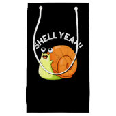 Shell Ja Funny Snail Pun Dark BG Klein Cadeauzakje (Voorkant)