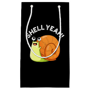 Shell Ja Funny Snail Pun Dark BG Klein Cadeauzakje