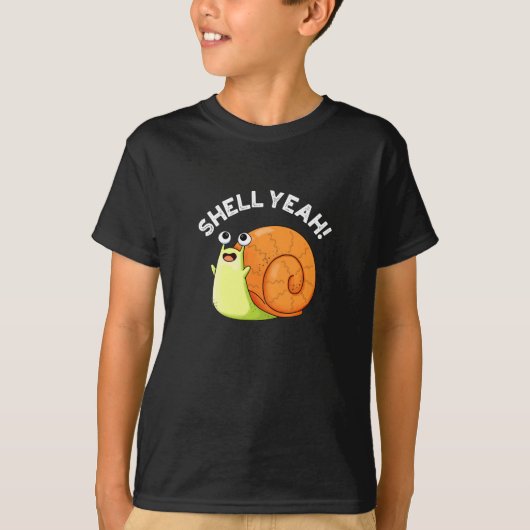 Shell Ja Funny Snail Pun Dark BG T-shirt (Voorkant)