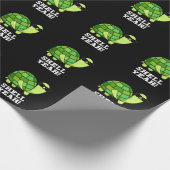 Shell Ja Funny Tortoise Pun Dark BG Cadeaupapier (Hoek)
