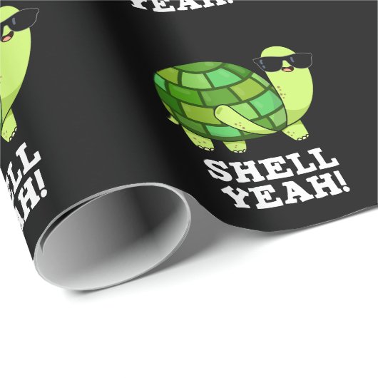 Shell Ja Funny Tortoise Pun Dark BG Cadeaupapier (Rol Hoek)