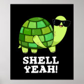Shell Ja Funny Tortoise Pun Dark BG Poster (Voorkant)