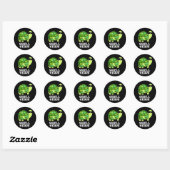 Shell Ja Funny Tortoise Pun Dark BG Ronde Sticker (Vel)