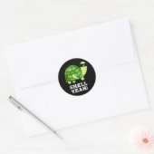 Shell Ja Funny Tortoise Pun Dark BG Ronde Sticker (Envelop)