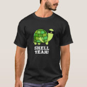 Shell Ja Funny Tortoise Pun Dark BG T-shirt (Voorkant)