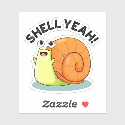 Shell Ja Grappige slak Pun Sticker (Vel)