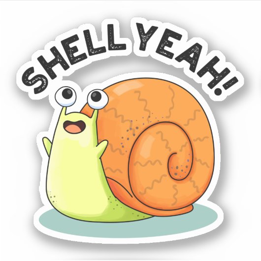 Shell Ja Grappige slak Pun Sticker (Voorkant)