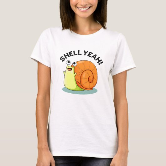 Shell Ja Grappige slak Pun T-shirt (Voorkant)