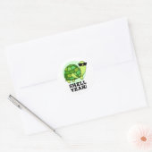 Shell Ja Grappige Tortoise Pun Ronde Sticker (Envelop)