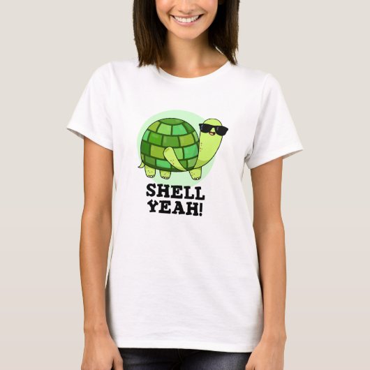 Shell Ja Grappige Tortoise Pun T-shirt (Voorkant)