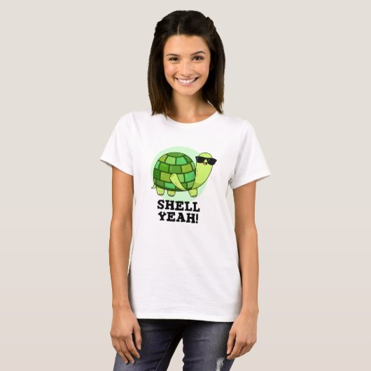 Shell Ja Grappige Tortoise Pun T-shirt (Voorkant volledig)