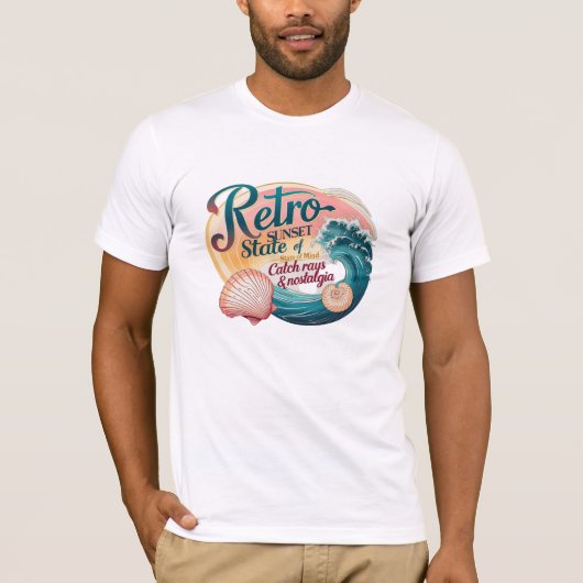 Shell ja! Retro Sunset Vibes - Catch Rays T-shirt (Voorkant)