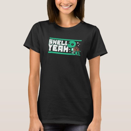Shell Ja Rood Gebaarde Schuifschildpad Geschilderd T-shirt (Voorkant)