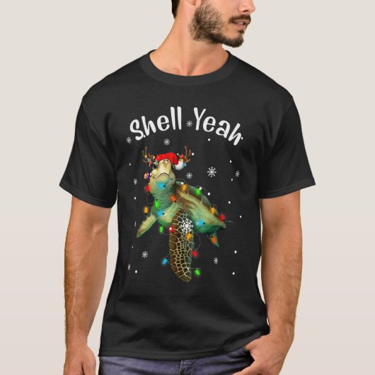 Shell Ja Schattige Schildpad Zeeschildpad Liefhebb T-shirt (Voorkant)