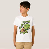 Shell ja! Schattigee Turtle Pun Cartoon is perfect T-shirt (Voorkant volledig)