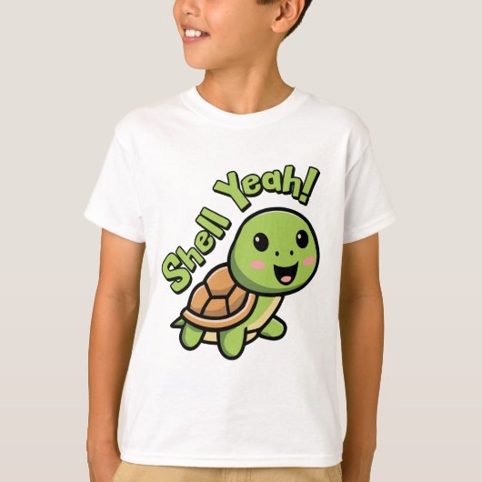 Shell ja! Schattigee Turtle Pun Cartoon is perfect T-shirt (Voorkant)