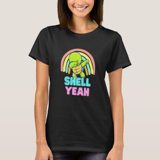 Shell Ja Schildpad Regenboog T-shirt (Voorkant)