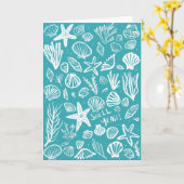 SHELL JA Seashell Beach Verjaardag Gefeliciteerd Kaart (Gele Bloem)