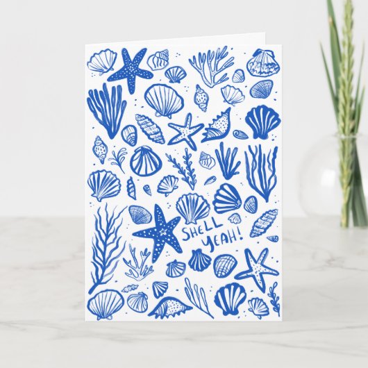 SHELL JA Seashell Beach Verjaardag Gefeliciteerd Kaart (Voorkant)