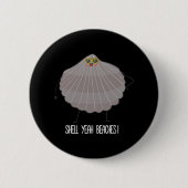Shell Ja Stranden Funny Beach Shell Ronde Button 5,7 Cm (Voorkant)