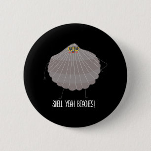 Shell Ja Stranden Funny Beach Shell Ronde Button 5,7 Cm