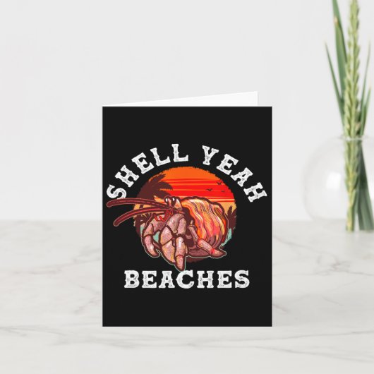 Shell Ja strandt Funny Hermit Crab Shell Collect Kaart (Voorkant)