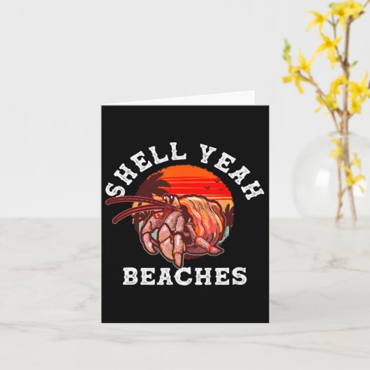 Shell Ja strandt Funny Hermit Crab Shell Collect Kaart (Gele Bloem)