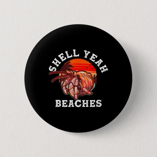 Shell Ja strandt Funny Hermit Crab Shell Collect Ronde Button 5,7 Cm (Voorkant)