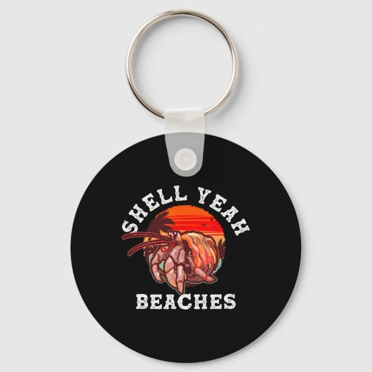 Shell Ja strandt Funny Hermit Crab Shell Collect Sleutelhanger (Voorkant)