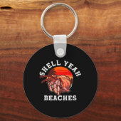 Shell Ja strandt Funny Hermit Crab Shell Collect Sleutelhanger (Voorkant)