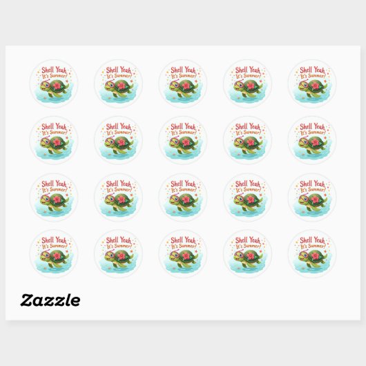 Shell ja! 🐢 Tropische schildpad zomer Sticker (Vel)
